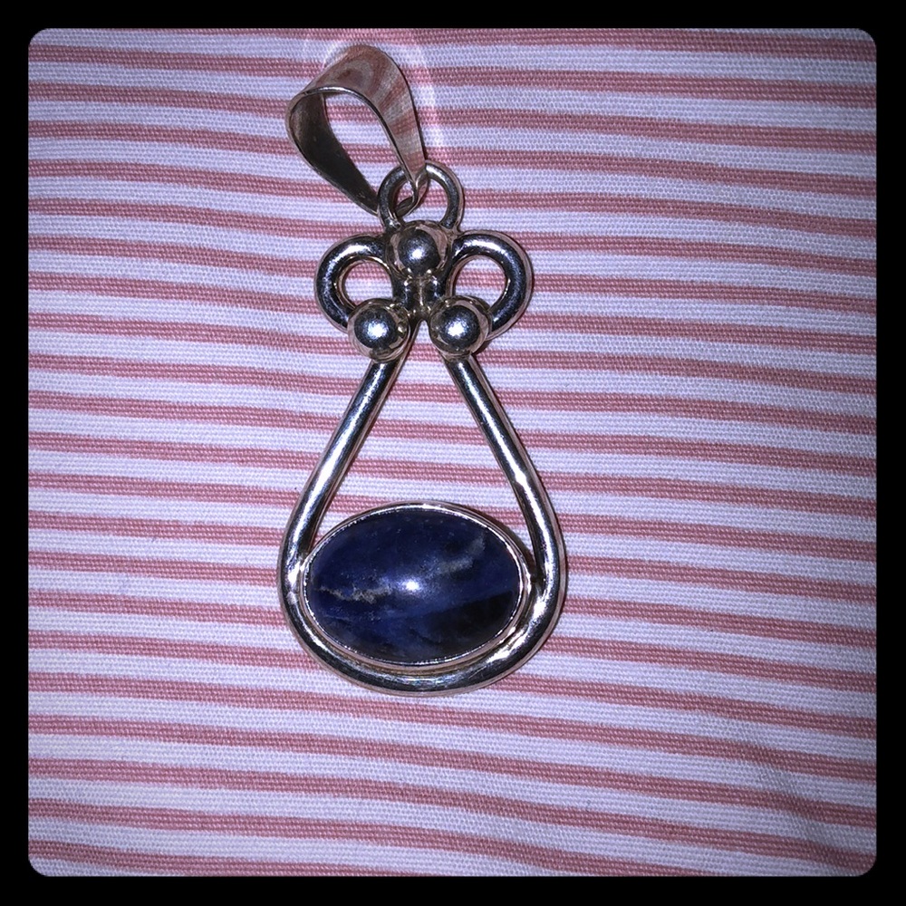 Sodalite sterling silver pendant
